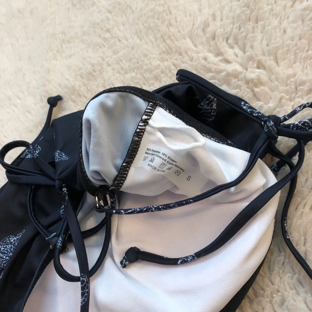 Butterfly One Piece Tie Shoulder Swimsuit - Picture 3 of 4